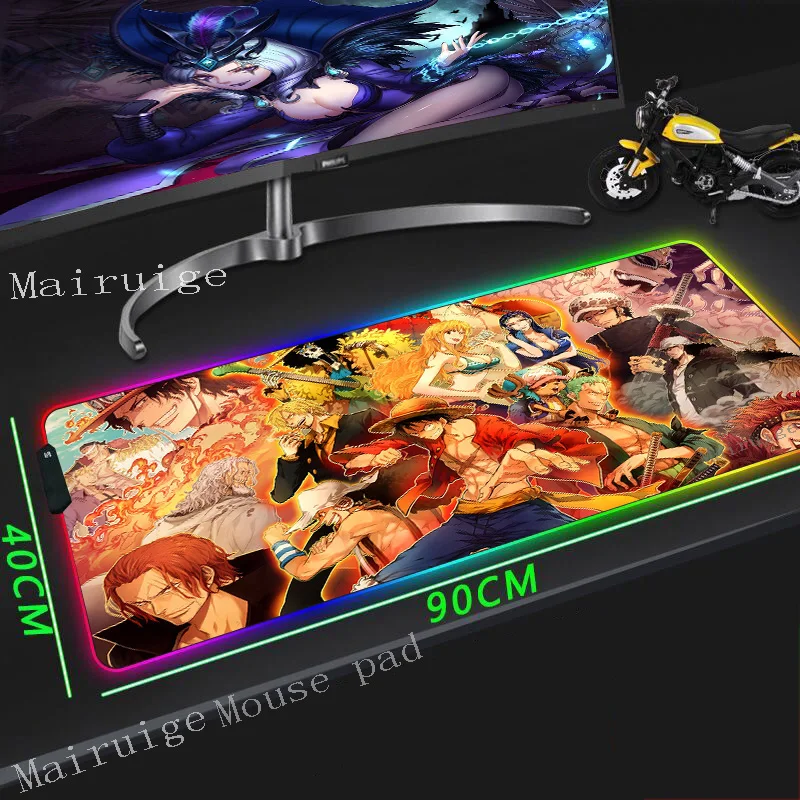 Большой коврик для мыши Mairuige RGB аниме Lockedge цельный Kaido прочный на заказ студентов