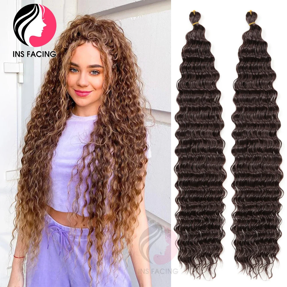 

INS лицо, глубокий твист, плетение крючком, волосы, глубокая волна, синтетический крючком парик, 28 дюймов, шиньон, Омбре, светильник