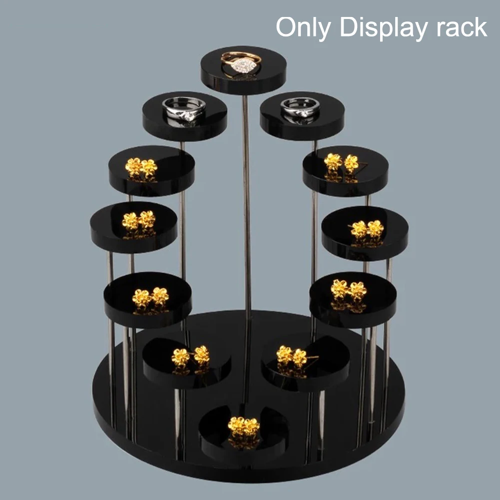 

Desktop Display Stand Staggered 12 Round Plate Jewelry Display Rack Storage Watch Ring Bracelet Earring Freestanding Home Decor