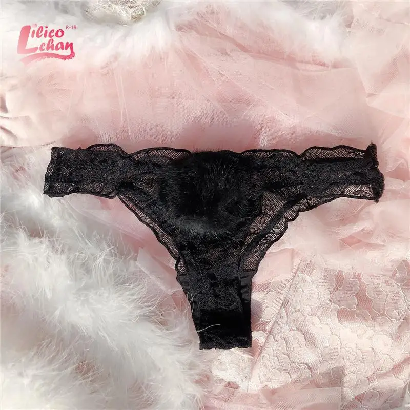 Новинка 2020 г. милые женские стринги с милым хвостом трусики в стиле &quotЛолита&quot