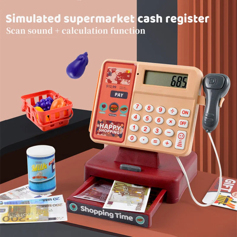 

Play House Toys Children's Supermarket Cash Register Girl Toy With Calculator Early Education Simulation Cash Register Toy
