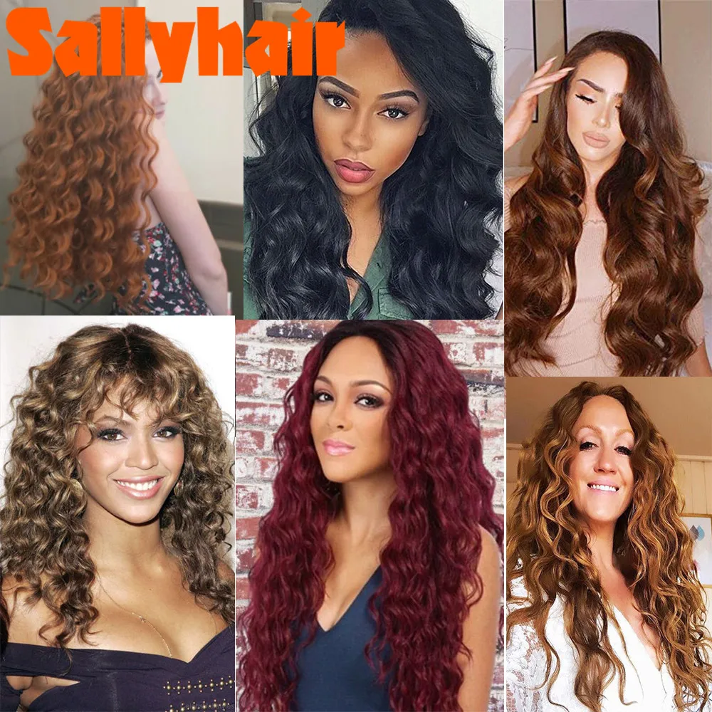 

Sallyhair 22" Dark Blonde Synthetic Ombre Braiding Hair Extensions Water Wave Crochet Braids Hair Bundles Bug 80g/pack 1pc