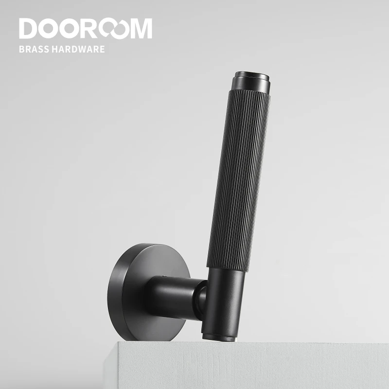 Dooroom латунный бесшумный дверной замок набор современный черный в полоску