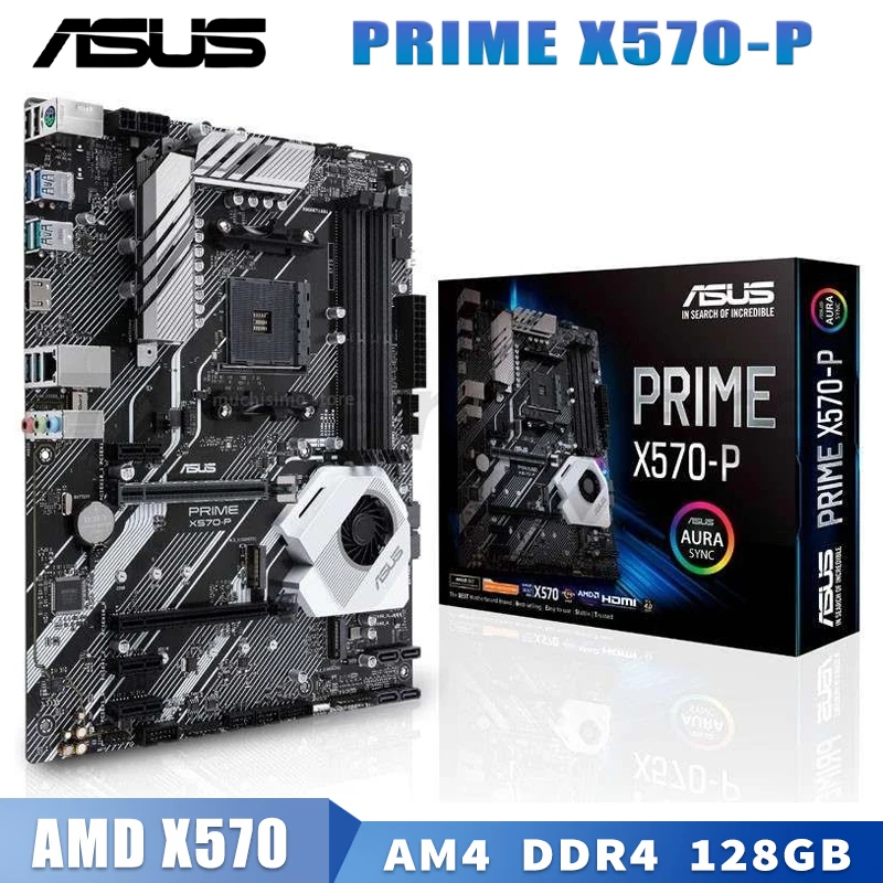 Günstig Buchse AM4 Asus PRIME X570-P Motherboard DDR4 128GB AMD X570 PCI-E 4,0 M.2 CrossFireX AMD Ryzen X570 Placa-mãe AM4 ATX RGB Neue