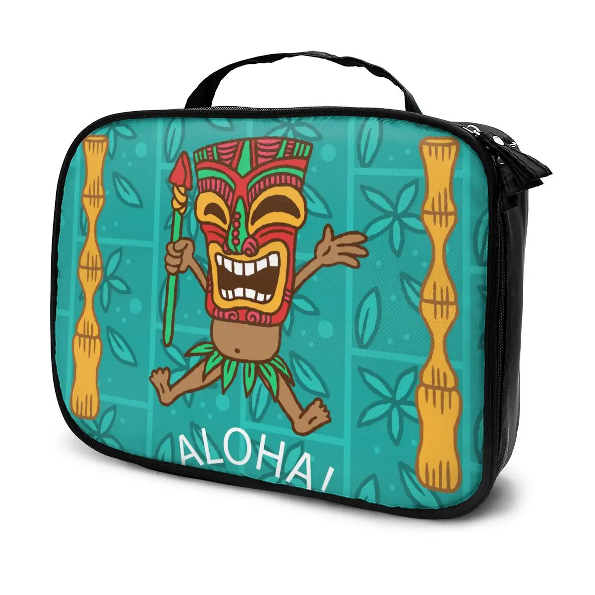 

Portable Women Make Up Cosmetic Bag Man Wearing Tribal Mask Waterproof Travel Beauty Case Organizer Toiletry Kit Bag Wash Pouch
