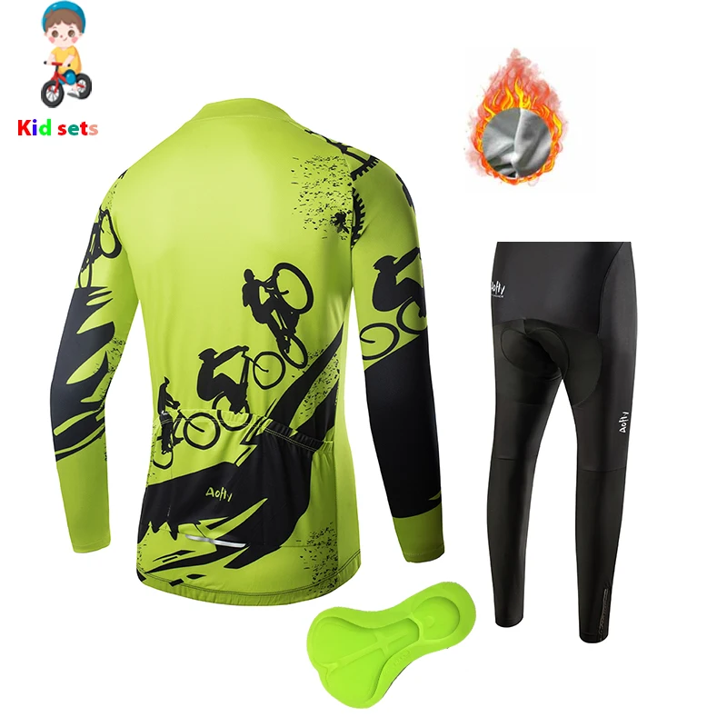 Детские комплекты велосипедных Джерси с длинным рукавом для мальчиков и девочек