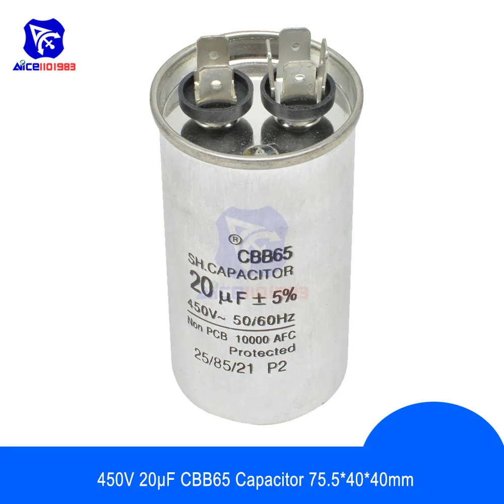 Diymore CBB65 может конденсатор 50/60 Гц 450 в 20μF ± 5% емкость для кондиционера переменного