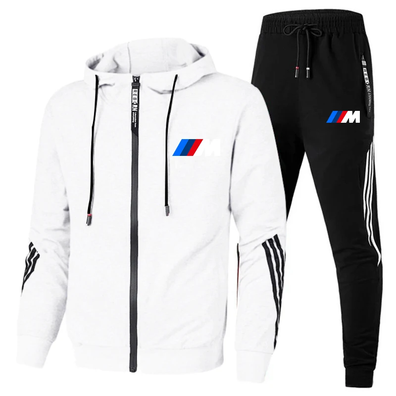 

2021 new men's autumn and winter suit zipper hoodie + pants two track suit sportswear men's sportswear gym brand clothing