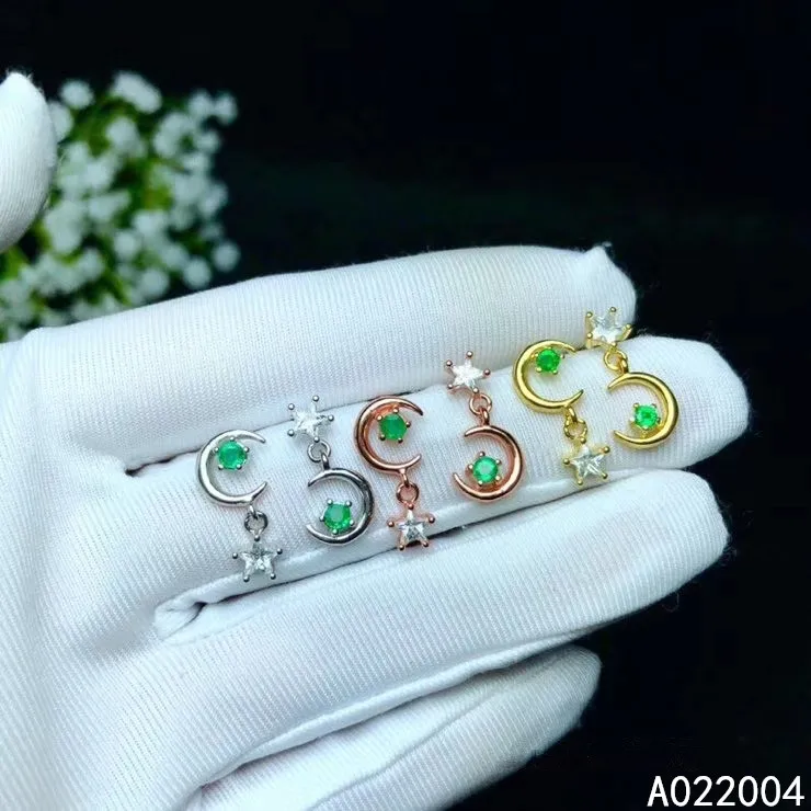 Серьги-гвоздики женские из серебра 925 пробы с изумрудом | Украшения и аксессуары