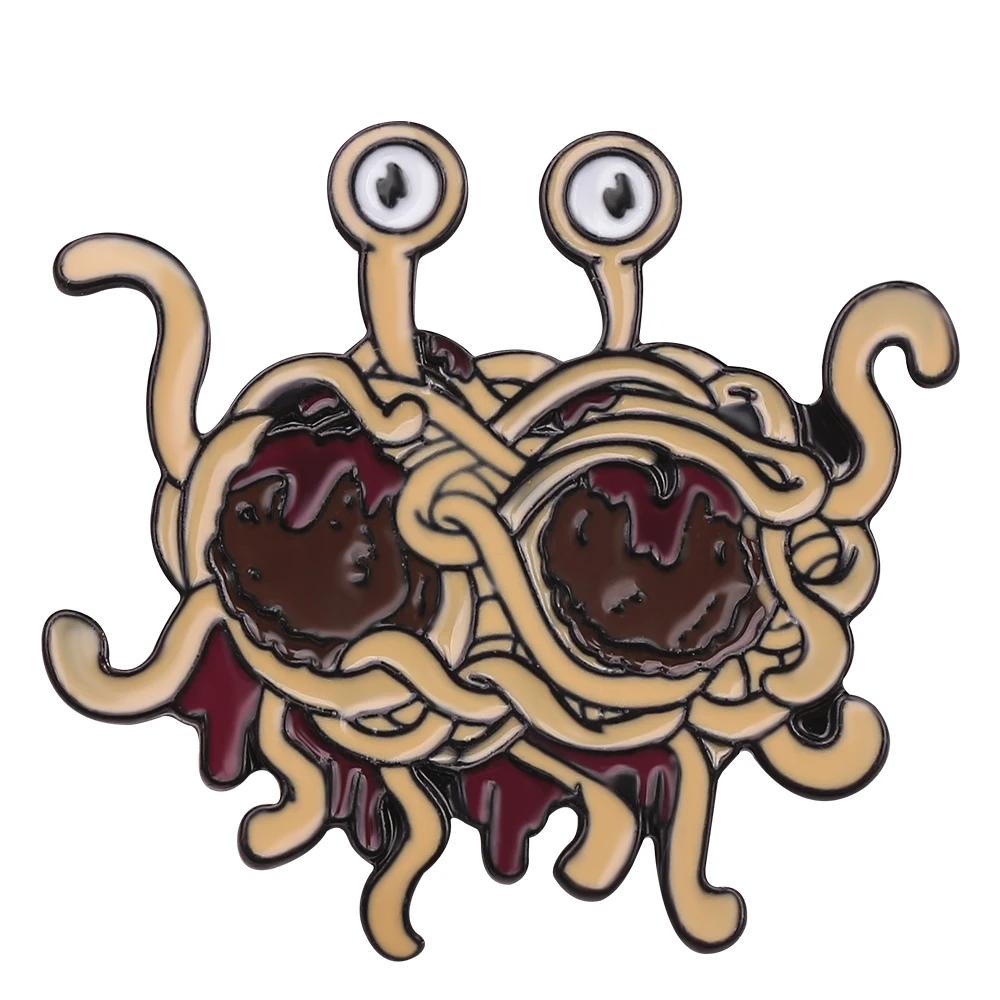 Творческий спагетти брошь эмалированный штифт мультфильм макароны Ramen забавные