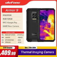 ulefone armor 9 rugged mobile phone thermal imaging camera flir%c2%ae android 10 128gb smartphone helio p90 mobile phone 6600mah 64mp