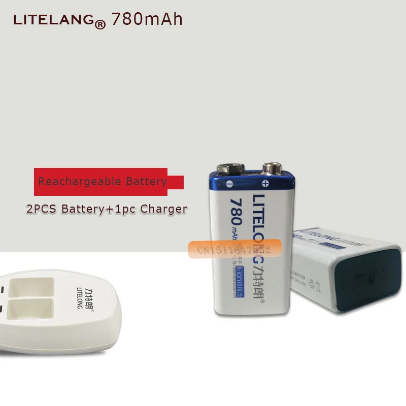 2 шт 9 в перезаряжаемый 780 мАч литий ионный аккумулятор + 1 смарт зарядное