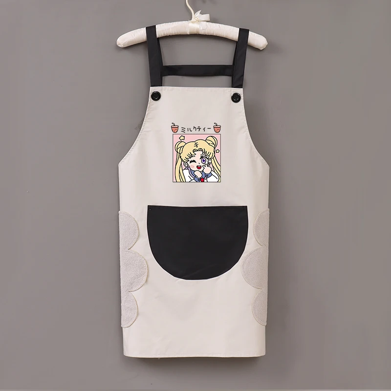 1Pcs Waterproof Polyester Cooking Apron Woman Adult Bibs Home Baking Coffee Shop Cleaning Aprons For Kitchen Accessory | Дом и сад