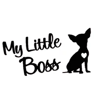 my little boss chihuahua dog decal sticker for car truck van laptop cute and interesting car sticker