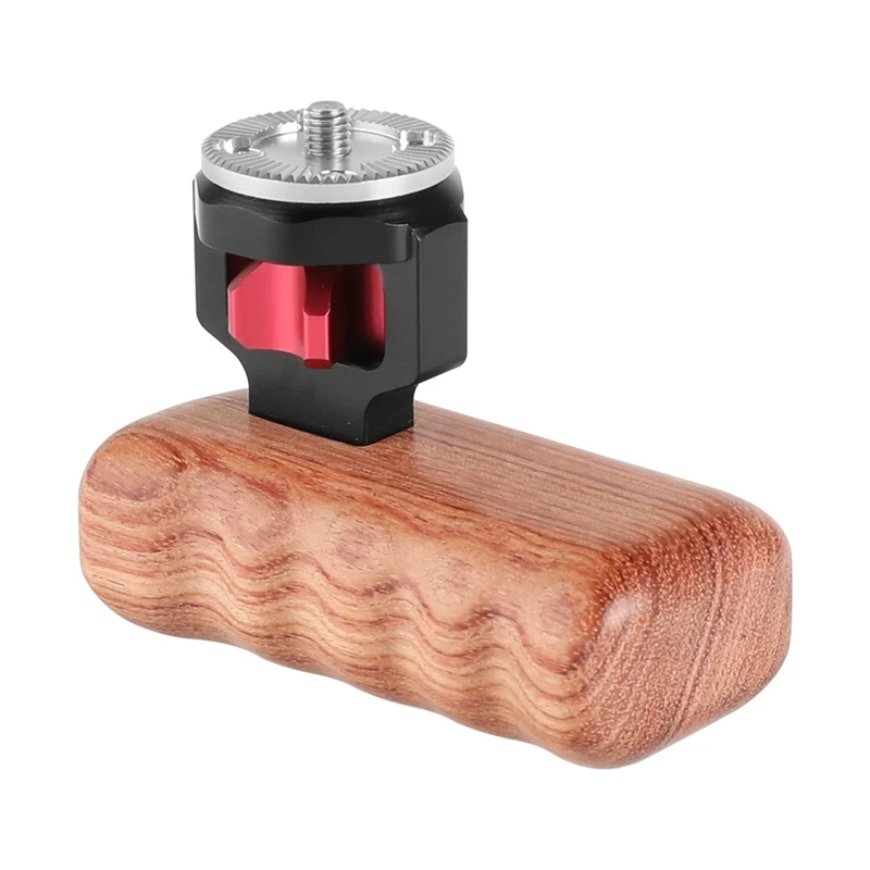 JABS Camera Wooden HandleGrip with M6 ARRI Thumbscrew Connection Mount Connector for DSLR Cgae (Right Side) |