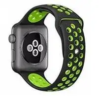 Ремешок для apple watch 42 мм 38 мм 40 мм 44 мм резиновый спортивный ремешок для iwatch 4 3 2 1 серия 5 - Цвет ремешка: black green