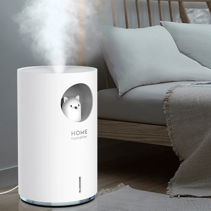 

900 ML Ultrasonic Air Humidifier USB Aroma Diffuser Humidificador Mini Cool Mist Cute Pet For Home Office 7 Color LED Lamp