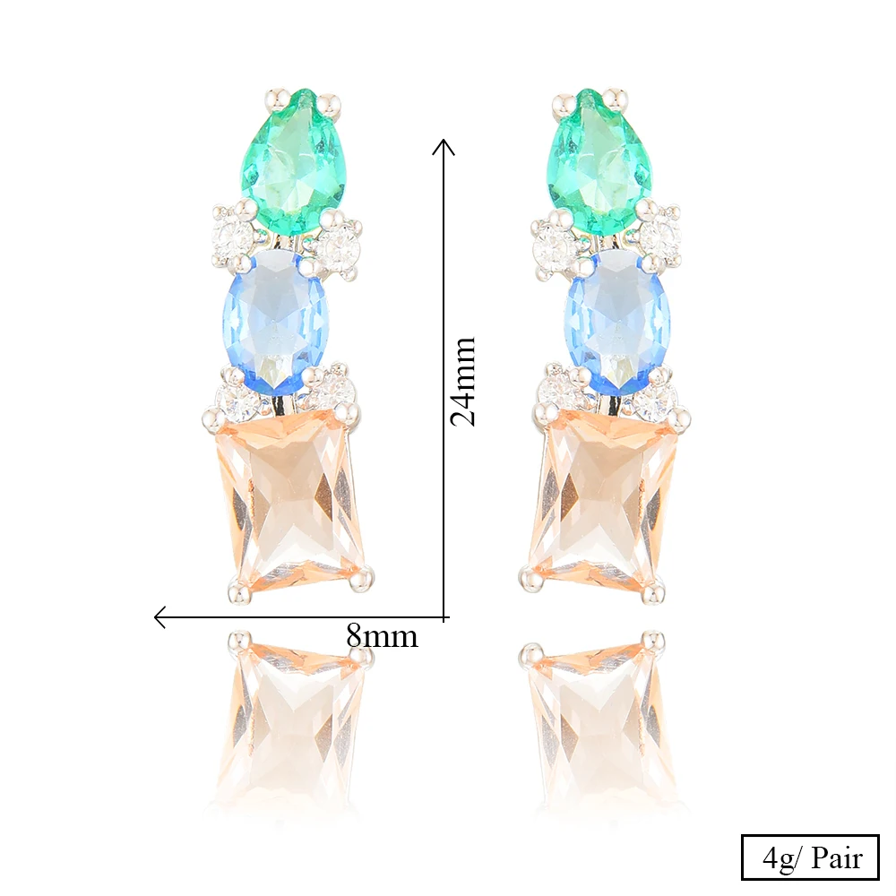 

SisCathy 2020 New CZ Zircon Crystal Jewelry Naija Wedding Earring Party Fashion Jewelry Luxury Fashion Water Earrings Gifts