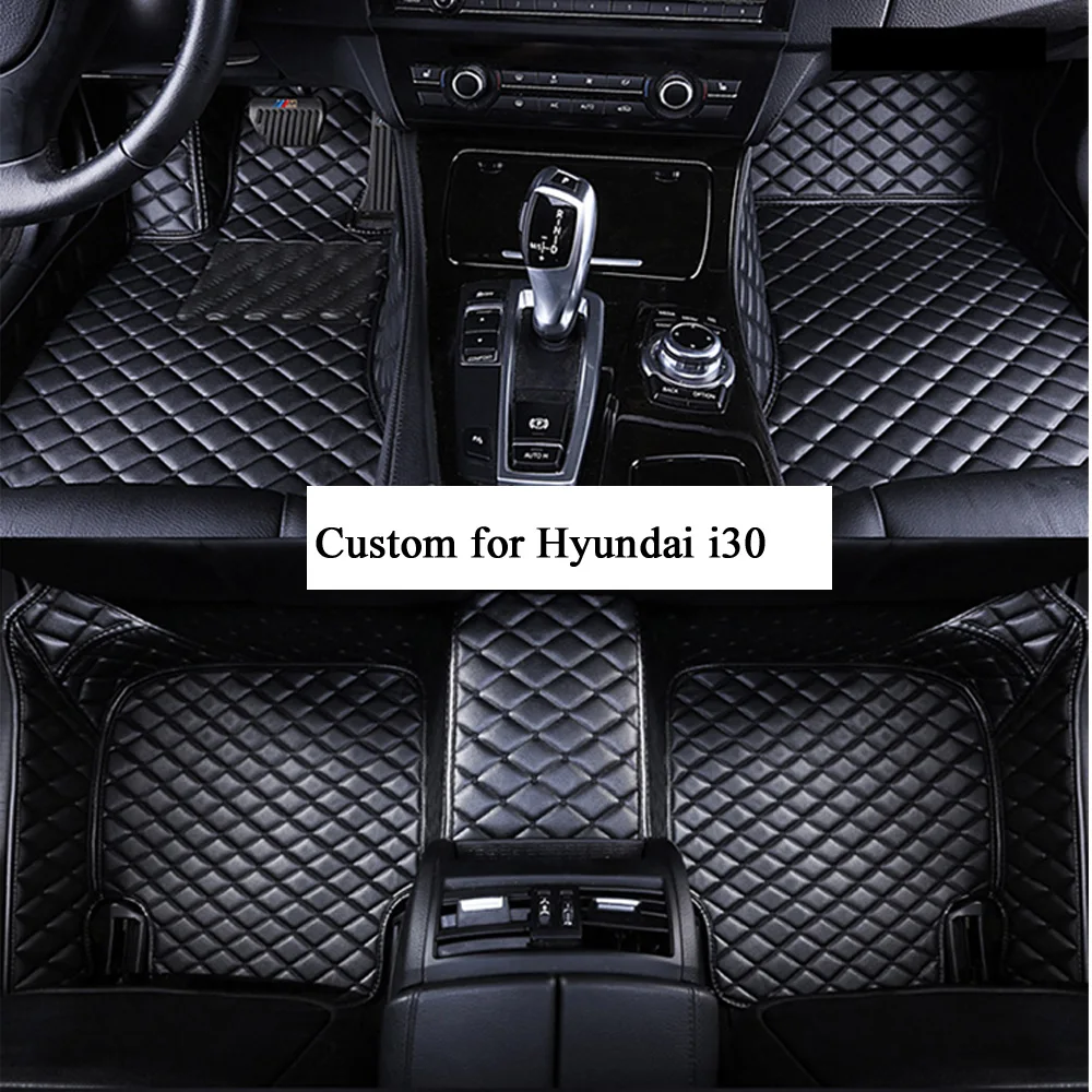 

Car Floor Mats Black/Beige/Red/Brown for Women and Men Artificial Leather Mat for Hyundai i30 X9 X35