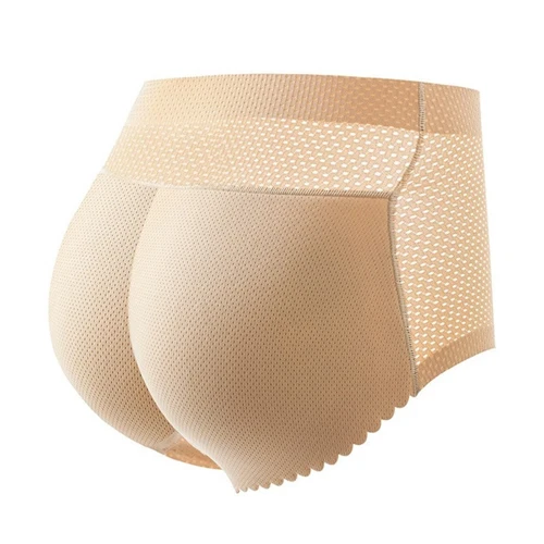 Apricot LANFEI стыковой Кнопка стеклоподъемника штаны Body Shaper трусы с эластичным поясом для Для женщин сексуальный увеличивающая подкладка для ягодиц Shapingwear дышащие нижнее белье с подкладками - Цвет: Apricot
