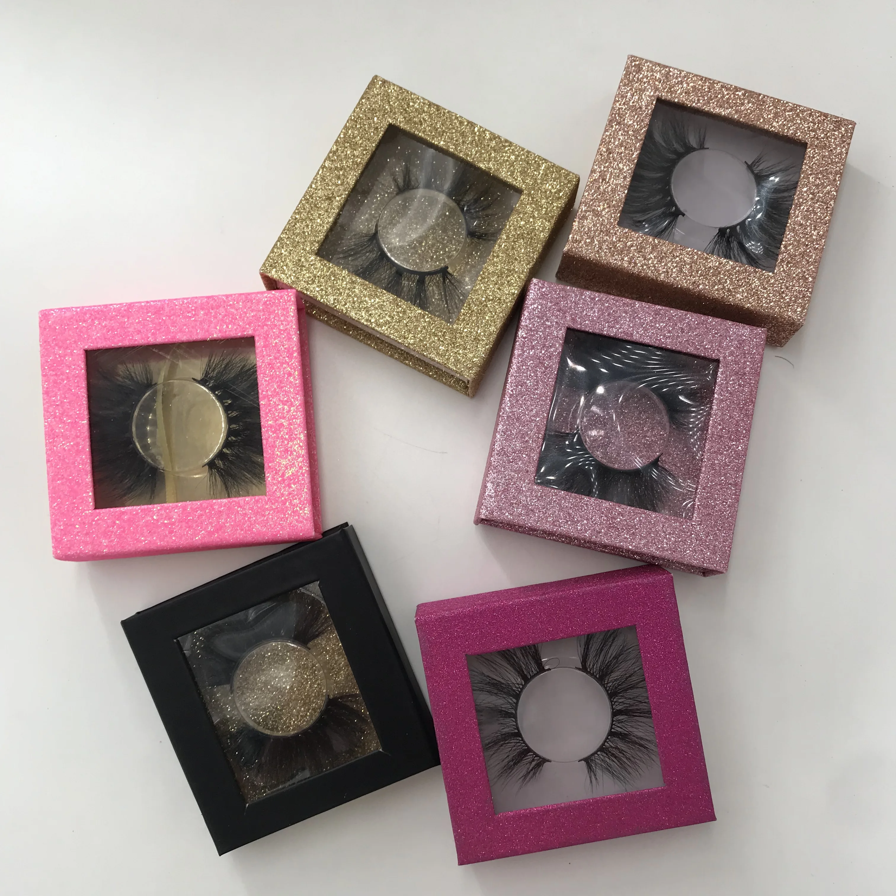 6 парт/лот норковые 3D ресницы на заказ блестящие квадратные коробки пушистые