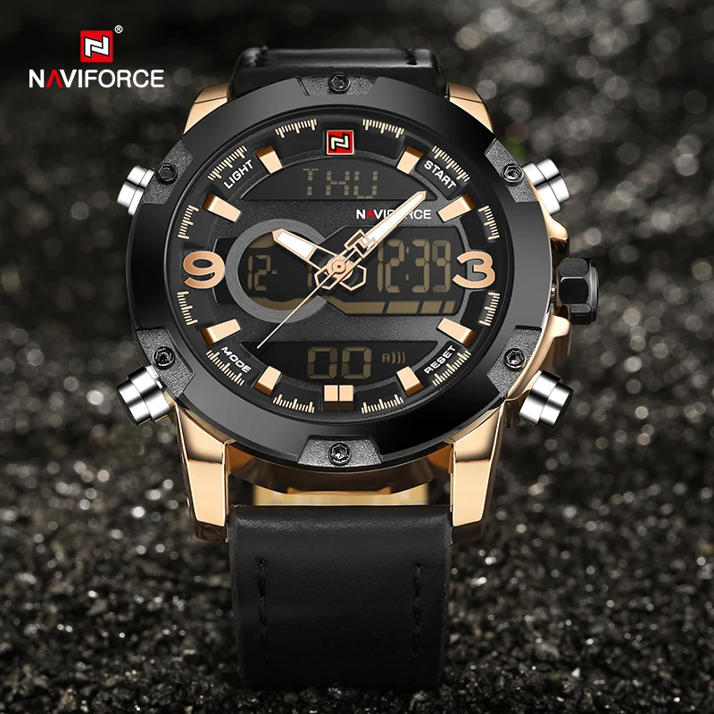 

Luxury Brand NAVIFORCE Watches for Men Sport Dual Display Wristwatches Military Quartz Digital Chronograph Waterproof Clock