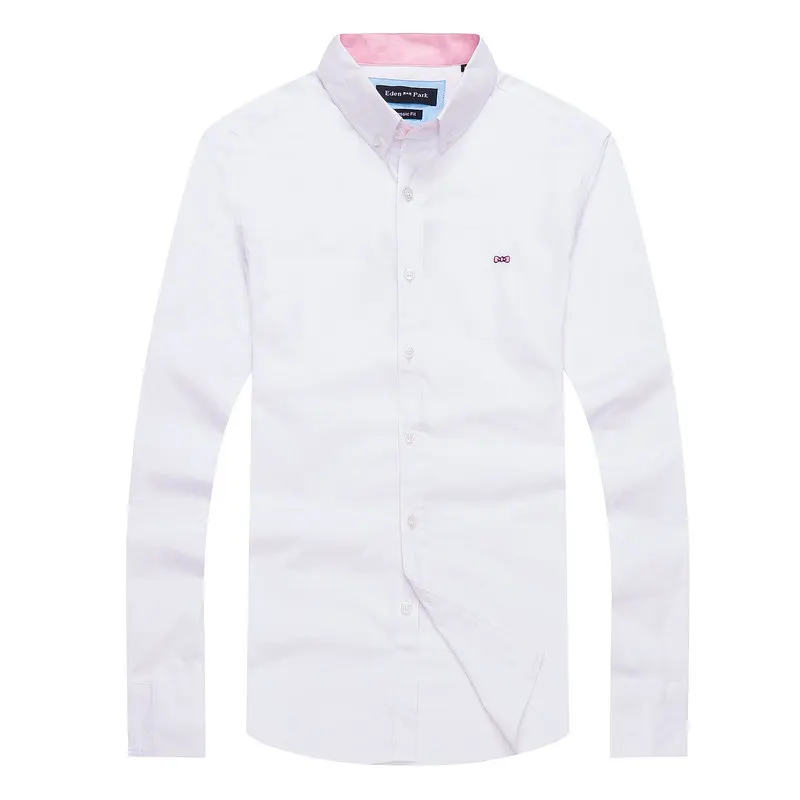 Классические модные брендовые рубашки Eden Park Мужская Однотонная рубашка с