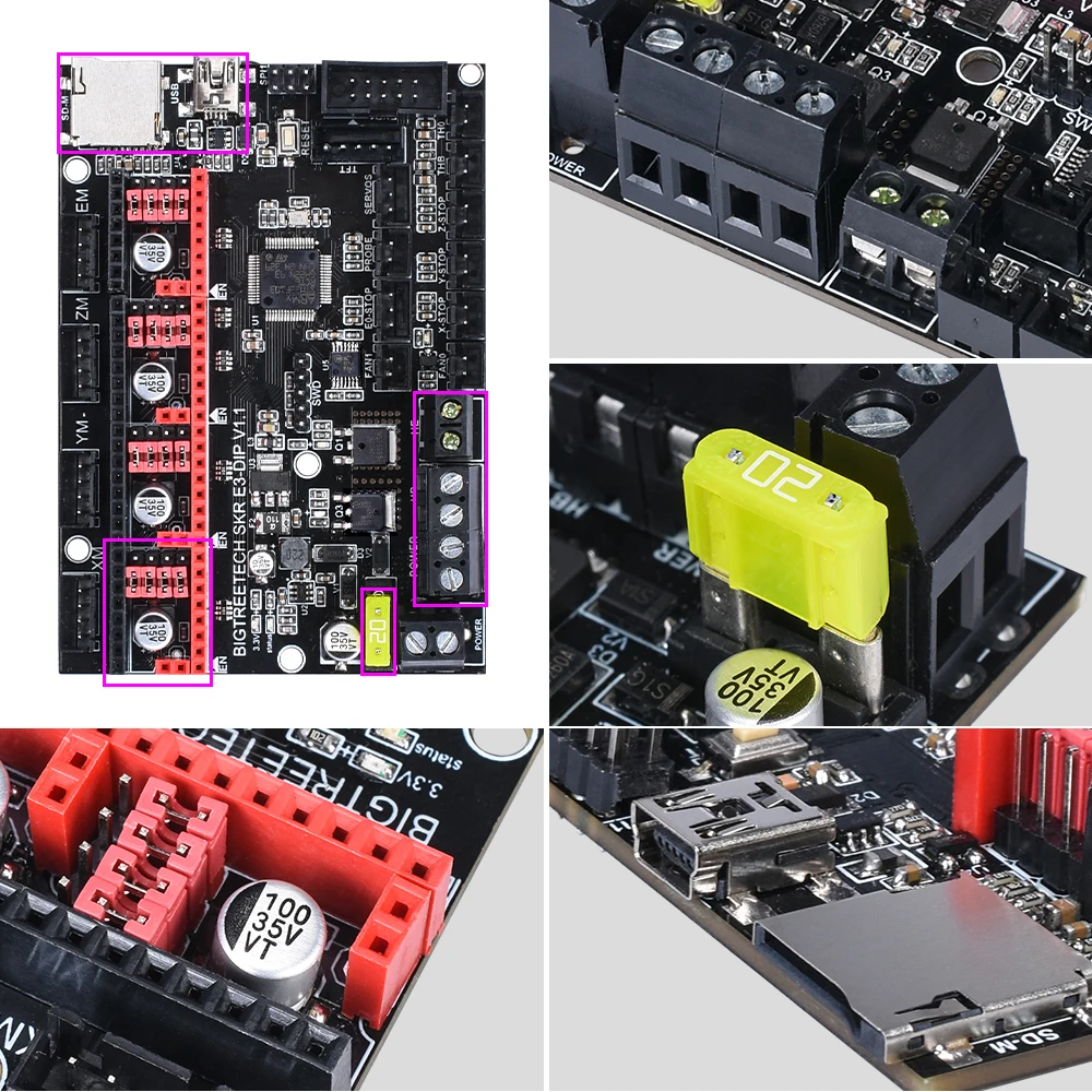 Материнская плата BIGTREETECH SKR E3 DIP V1.1 32 битная материнская с TMC2208 TMC2130 SPI VS MKS Gen L