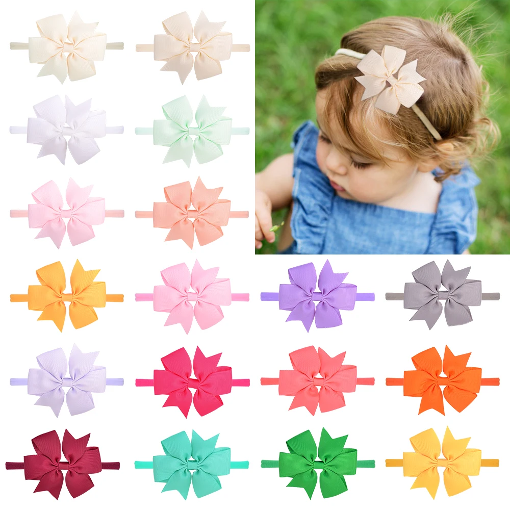 

25Psc/lot Nylon Cute Baby Headband Elastic Hair Bands For Girls Rope Turban Bows Bowknot Headband Headwear Kids Hair Accessories