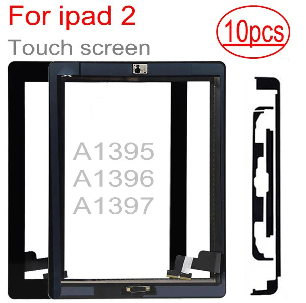 10 шт. сенсорный экран для iPad 2 A1395 A1396 A1397|Сенсорные панели (тачскрин)| |