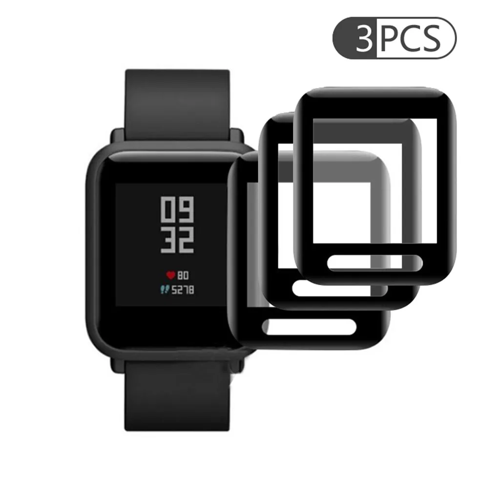 3 шт. закаленное защитное стекло Ouhaobin для смарт часов AMAZFIT Bip прозрачная ультра