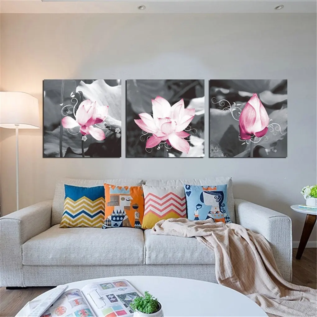 Современное украшение для дома холст картина маслом настенная живопись тройная