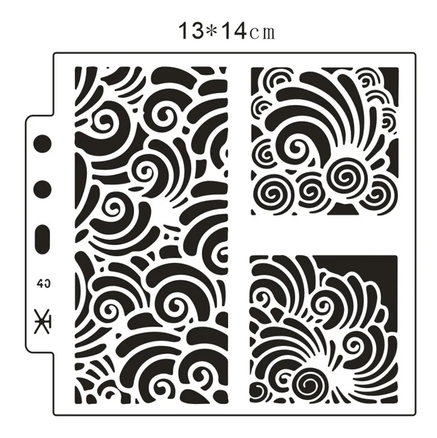 13*14 см Обложка с морскими волнами трафареты для скрапбукинга Пластиковая форма