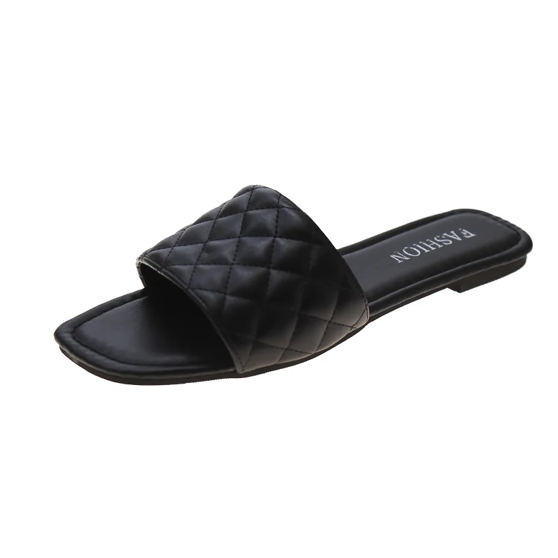 

Shoes Slippers Casual Slides Slipers Women Shale Female Beach Luxury Flat 2021 Summer Sabot Rubber Rome Fashion PU Basic