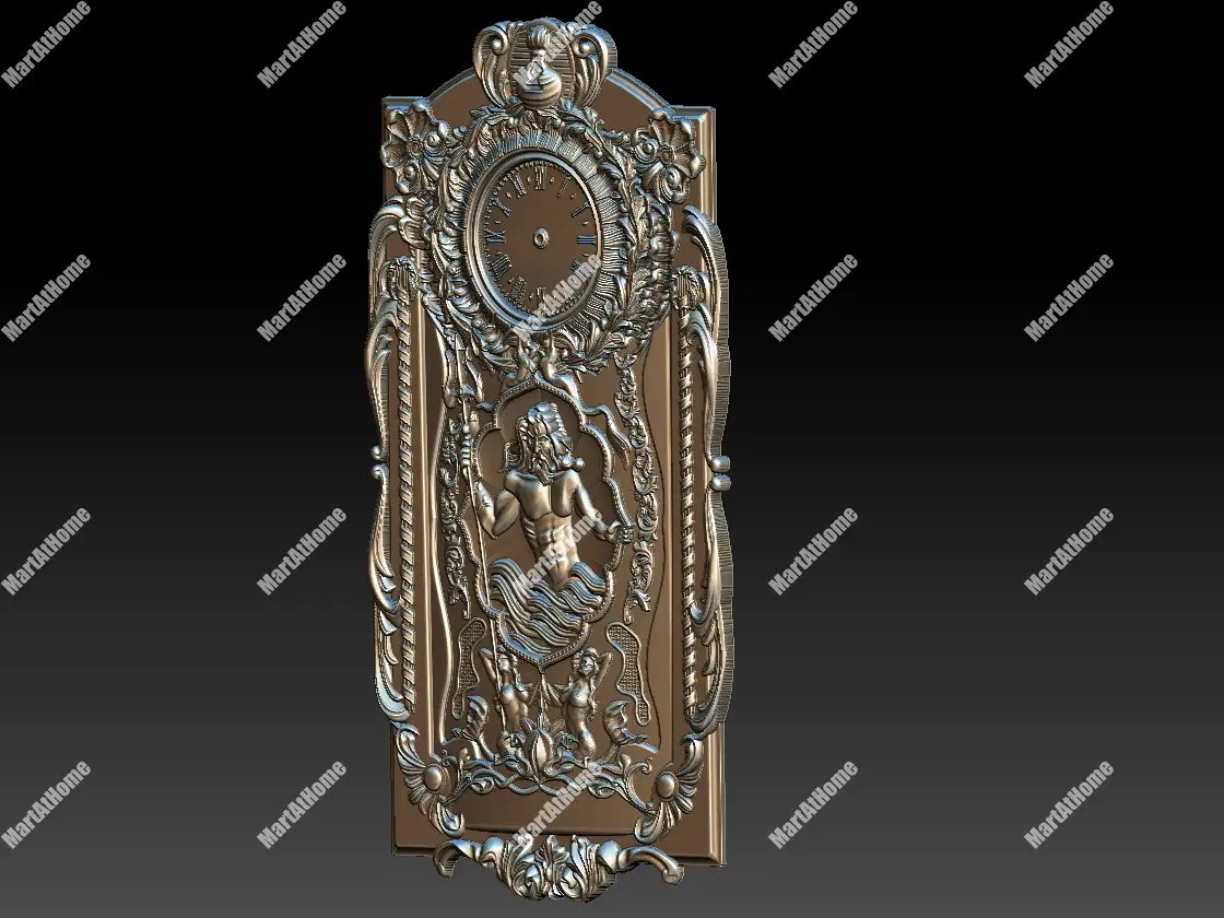 Нептун настенные часы шаблон 3D STL модель для ЧПУ маршрутизатор гравировка и