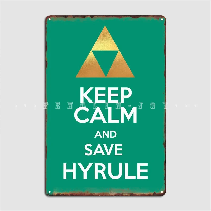 

Save Hyrule Metal Sign Cinema Garage Decoration Bar Cave Plaques Tin Sign Poster