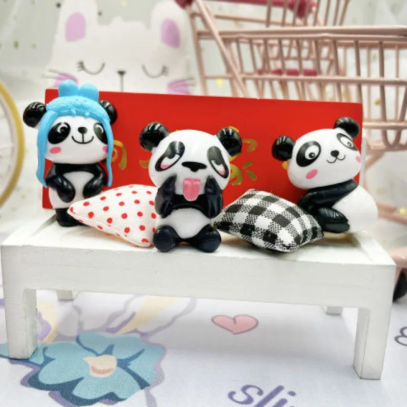 

Japanese simulation panda animal cartoon doll model miniature micro scene Mini student cute desktop ornament