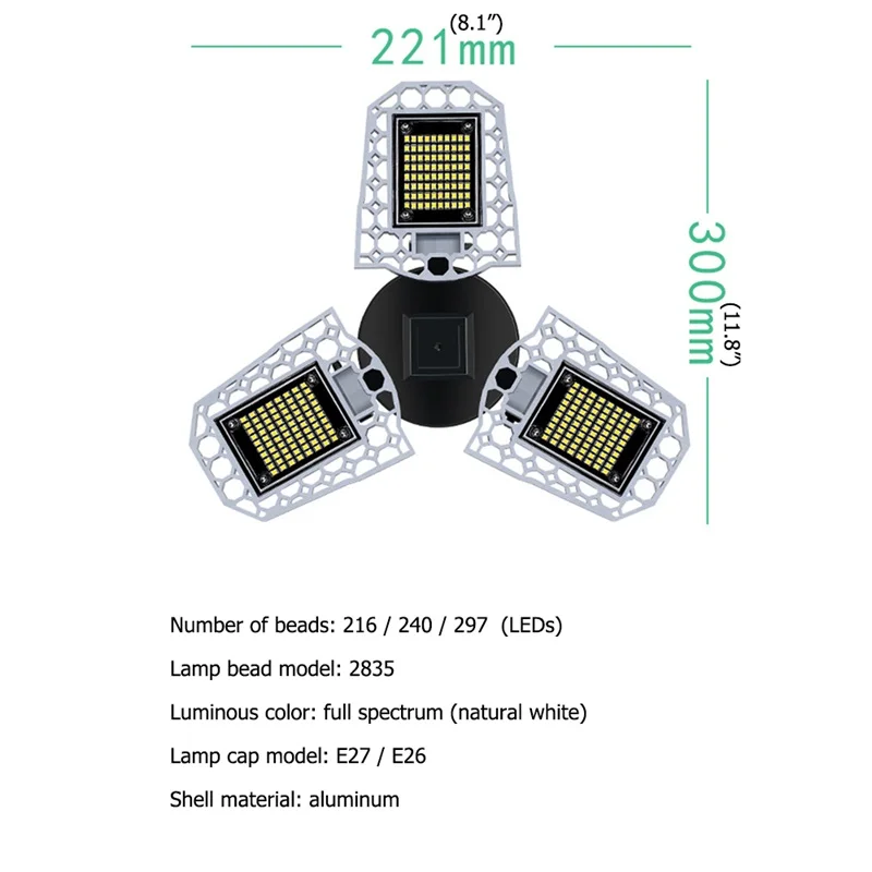 Водонепроницаемый светильник OUFULA для выращивания растений складной