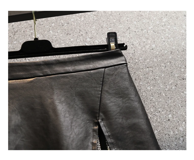 Женская Кожаная Мини-юбка черная короткая юбка из искусственной кожи с высокой