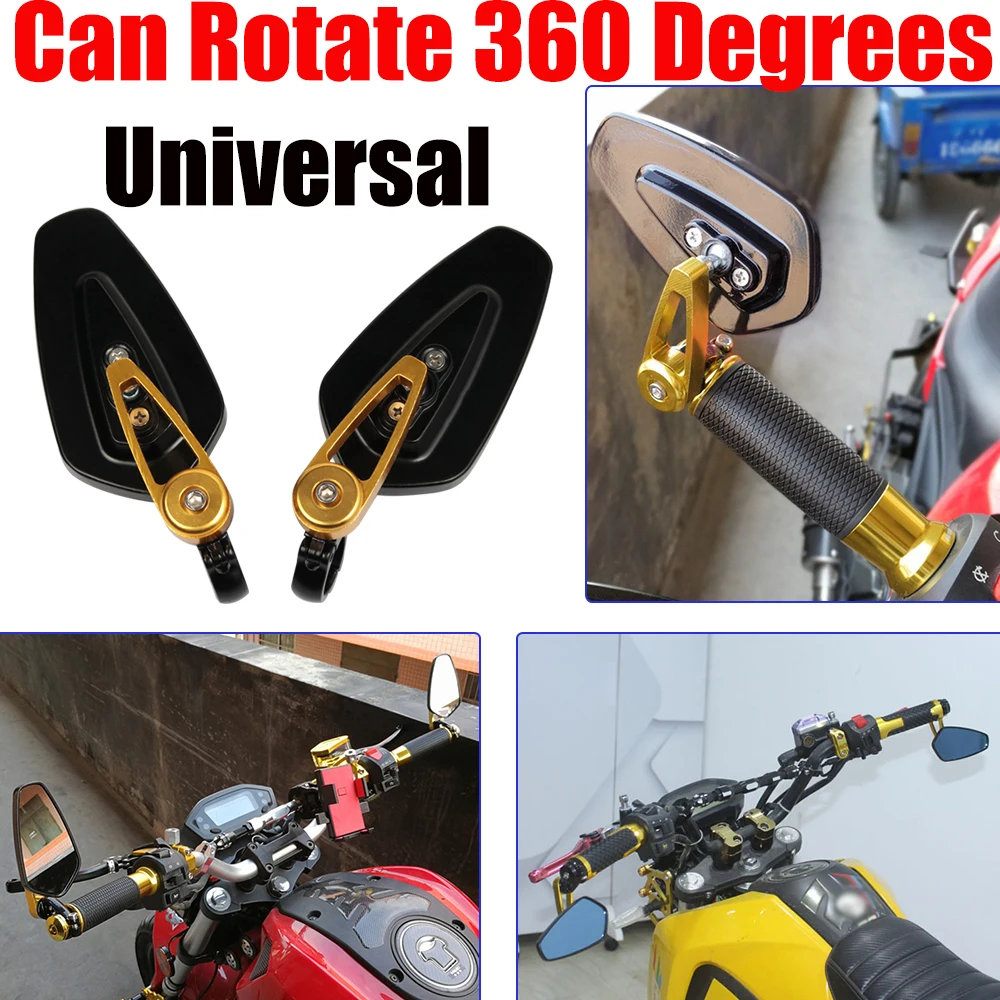 

7/8" 22mm Bar End Rear Mirrors Motorcycle Accessories Motorbike Scooters Rearview Mirror Side View Mirrors Moto for Cafe Racer