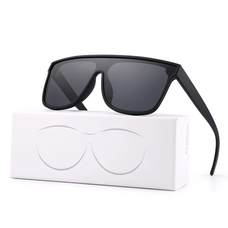 Женские солнцезащитные очки без оправы FENCHI розовые большие со стразами для