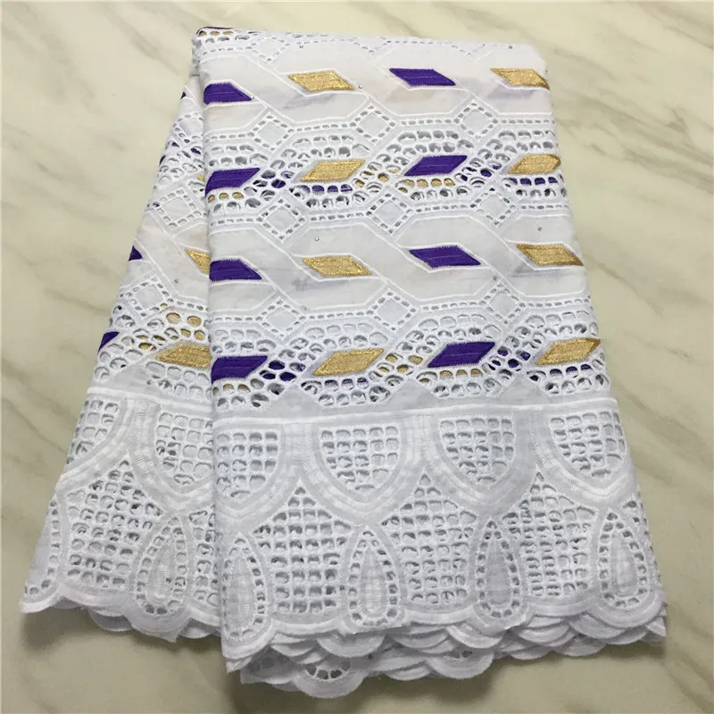 

Latest African Cotton Lace Fabric With Stones High Quality Nigerian embroidery Lace Swiss Voile Lace In Switzerland For dresses