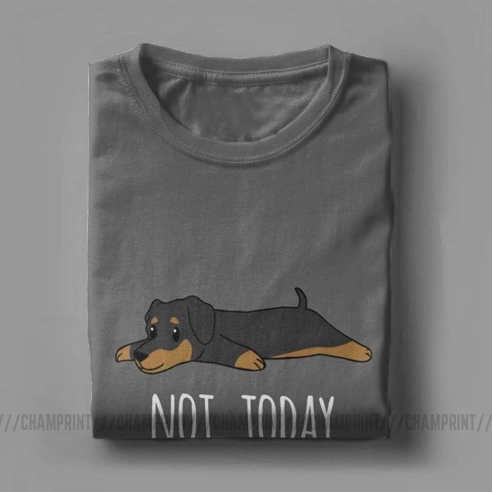 Мужская Винтажная футболка с короткими рукавами Funny Not Today изображением таксы и