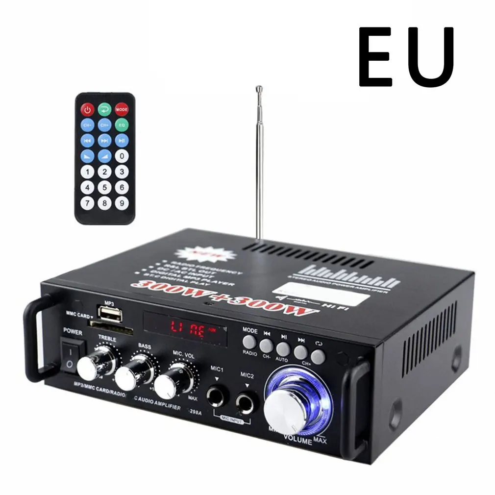 

Домашние Автомобильные усилители для караоке домашние кинотеатры усилитель объемный звук FM USB Дистанционное управление мини Hi-Fi Цифровой с...