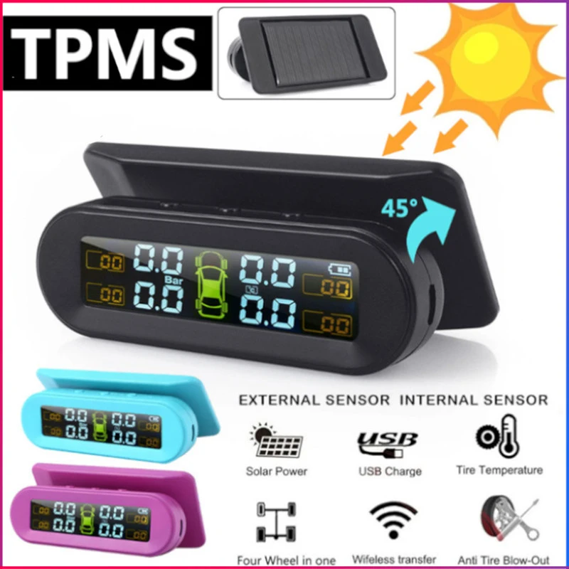 Универсальный беспроводной датчик давления в шинах TPMS ЖК дисплей внешний черный