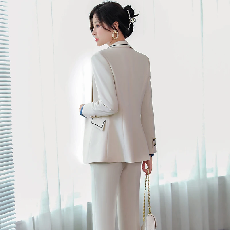 High Quality Fabric Formal Uniform Designs Pantsuits OL Styles Women Business Work Wear Blazer Career Interview Job Trousers Set | Женская