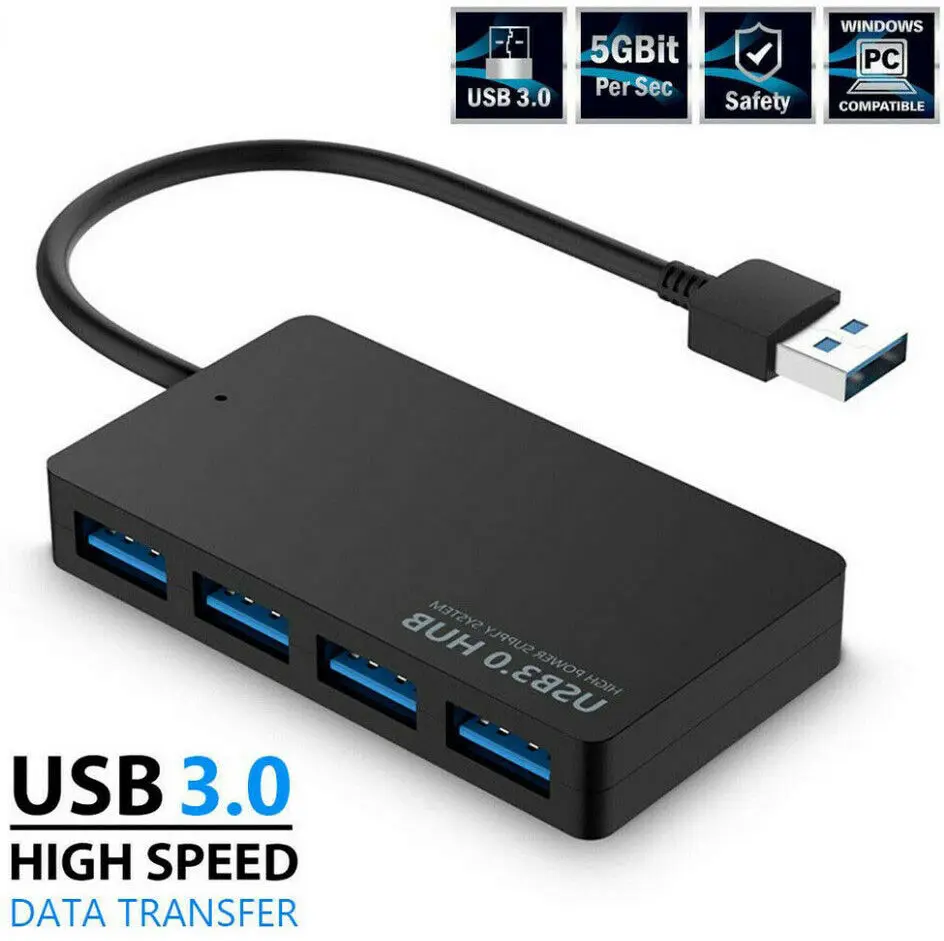 

USB 3.0 4 Port Multi High Speed Expansion Desktop HUB Splitter PC Laptop Adapter