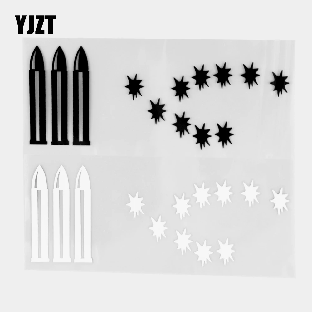 YJZT 5 9 × 15 см креативная Веселая Автомобильная наклейка-пуля Виниловая наклейка на