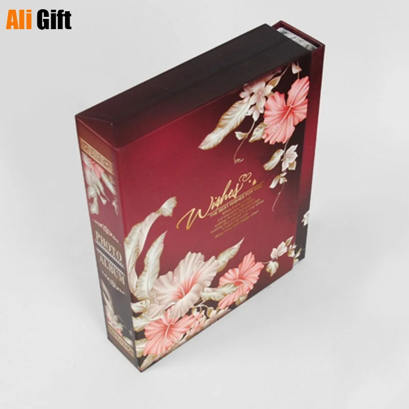 Модные Ретро фотоальбомы с цветочной вставкой 200 карманов простой вместительный