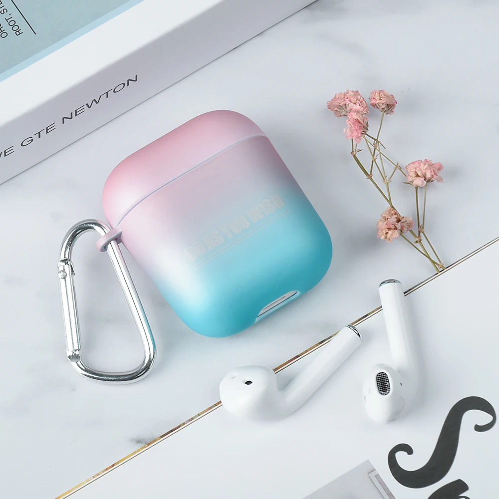 Градиентные радужные цветные кожухи головных телефонов для AirPods 2nd Aurora Жесткий Чехол для ПК Apple Airpods 1 Air Pods 2 защитный рукав